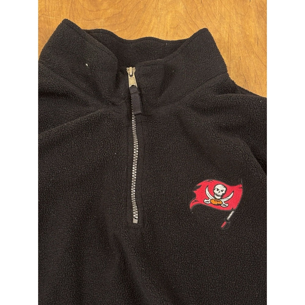 Tampa Bay Buccaneers Antigua Fleece Pullover Black 1/4 Zip NFL Jacket Men's 2XL‎